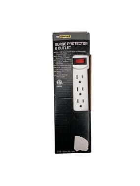 Pro Essentials 6 Outlet On / Off Switch 2.5 ft Indoor Use Surge Protector Plug